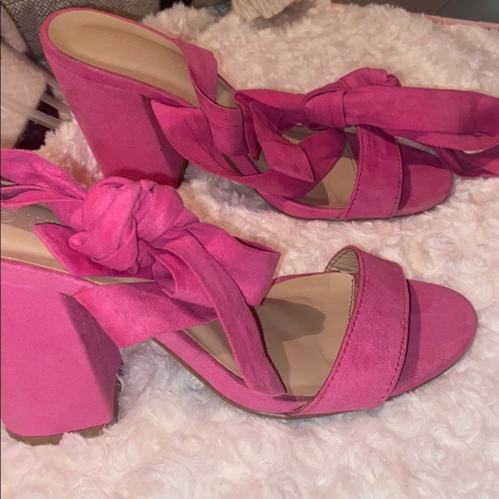 COPY - Pink wrap around  heels - Picture 3 of 4